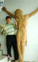Jesusfigur aus Eichenholz